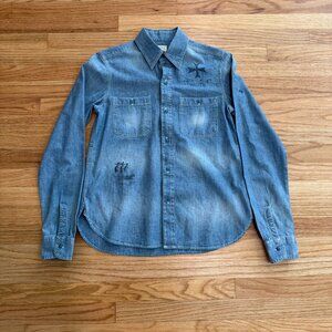 Double RL RRL Selvedge Stencil Chambray Shirt XS